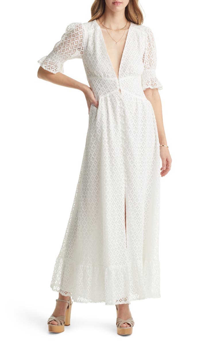 VICI Collection Lace Puff Sleeve Maxi Dress, Main, color, 