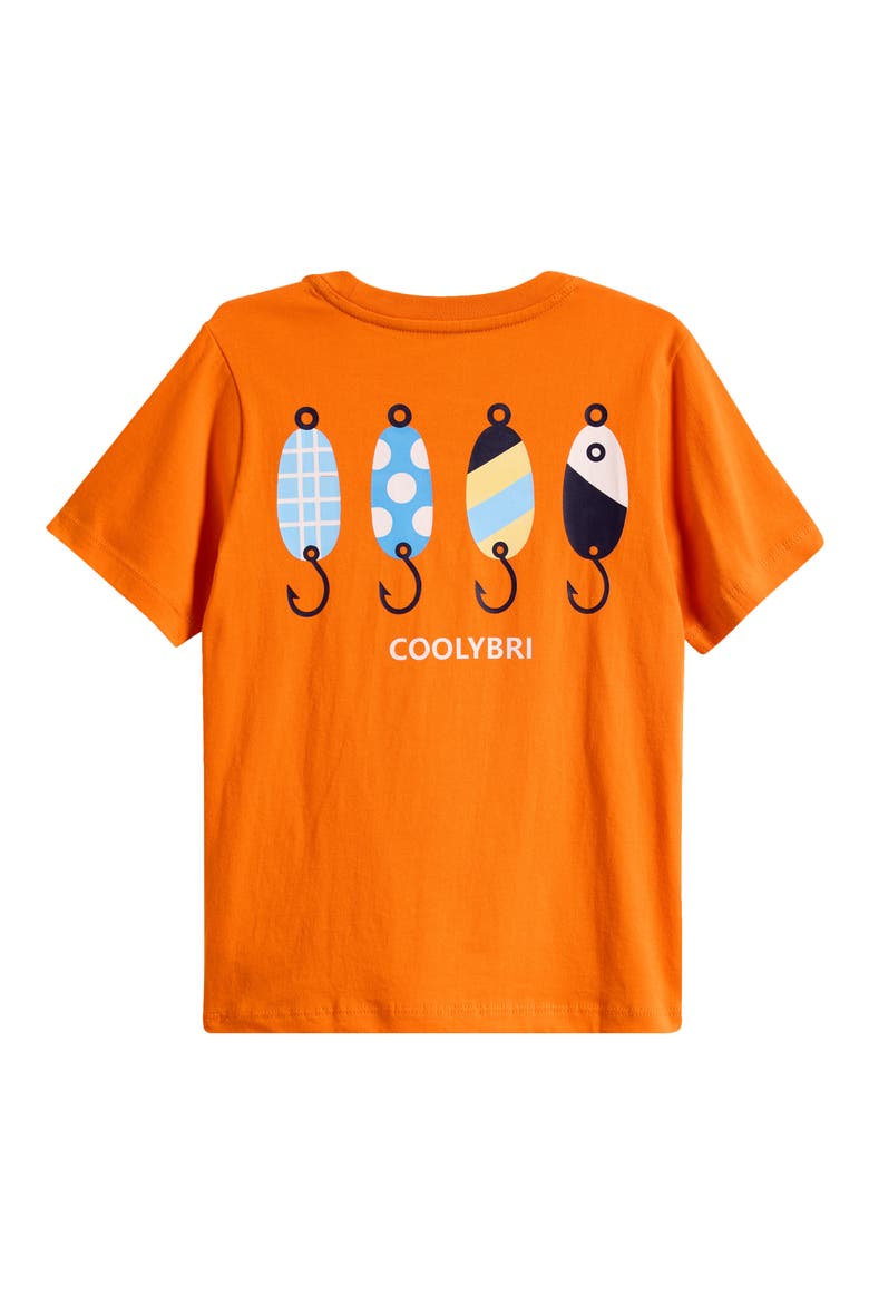 Kids' Fishing Lures Pima Cotton Graphic T-Shirt, Alternate, color, ORANGE
