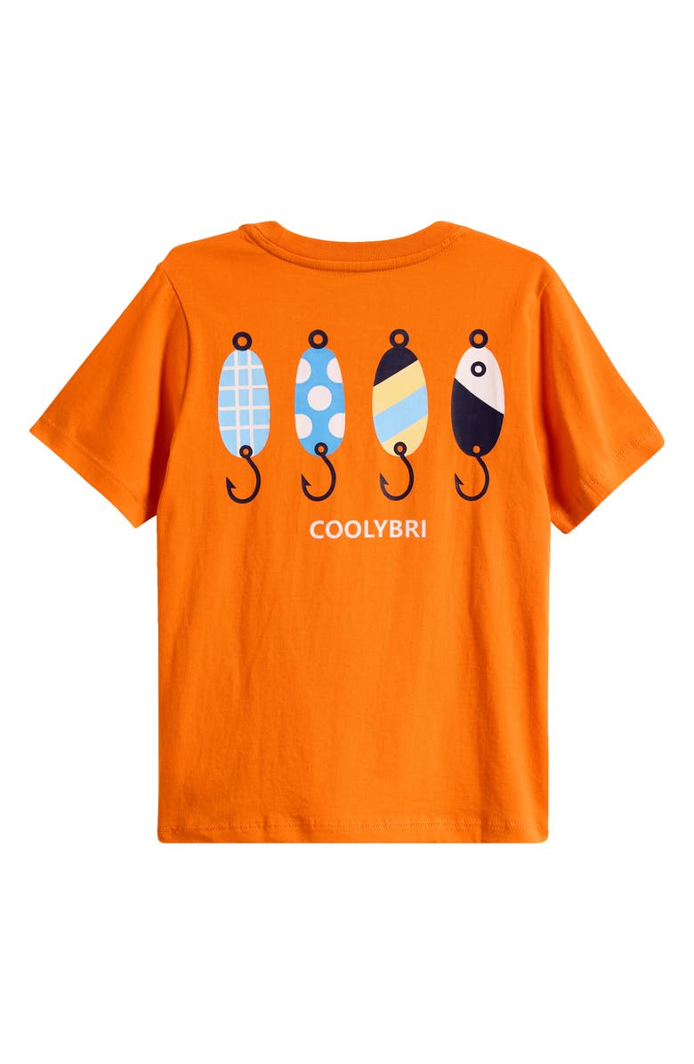 AMERICAN FIT Kids' Fishing Lures Pima Cotton Graphic T-Shirt, Alternate, color, Orange