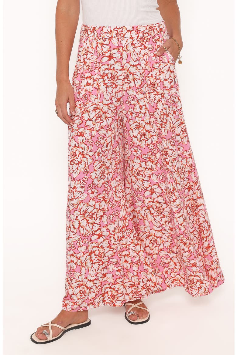 Lessie Floral Print Wide Leg Pants, Main, color, PINK FLORAL