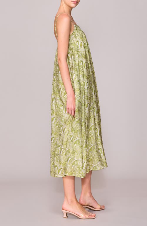 Melloday Strapless Organza Sundress In Green