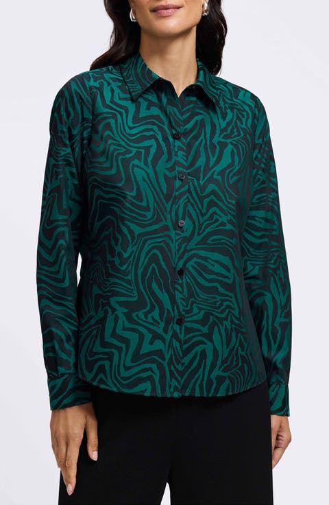 Hampton Print Button-Up Shirt