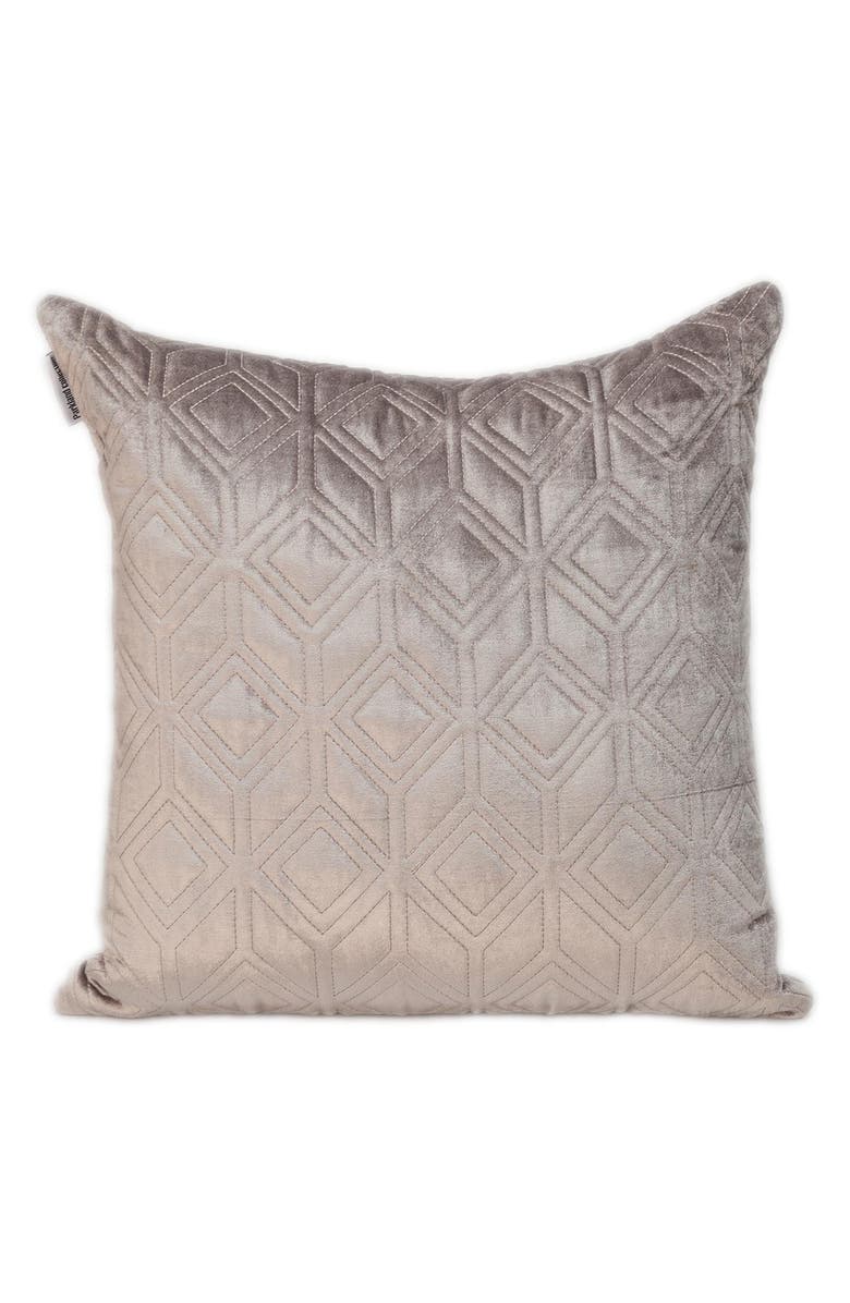 PARKLAND COLLECTION Tufted Velvet Throw Pillow, Main, color, Taupe