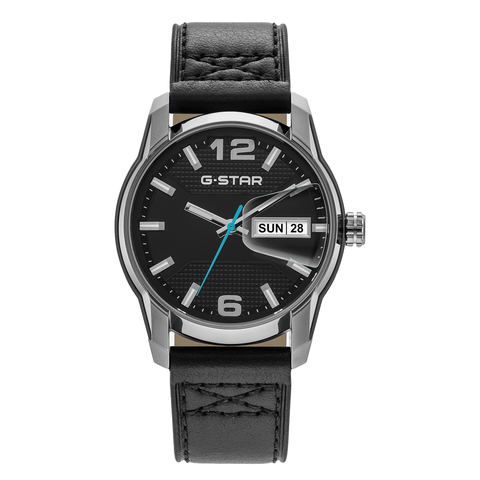 Selvedge - 42mm, Black Dial, Black Leather Strap Watch