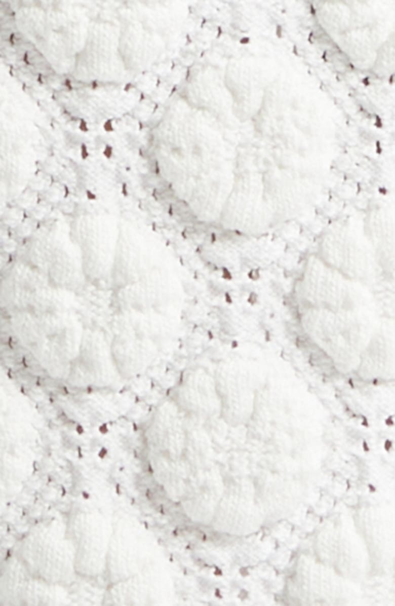 Burberry Brittany Crochet Stitch Sleeveless Mini Sweater Dress, Alternate, color, White