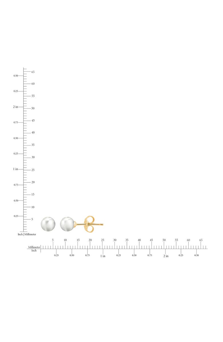 Crislu Cultured Pearl Stud Earrings, Alternate, color, 18Kyg/ Clear Stone