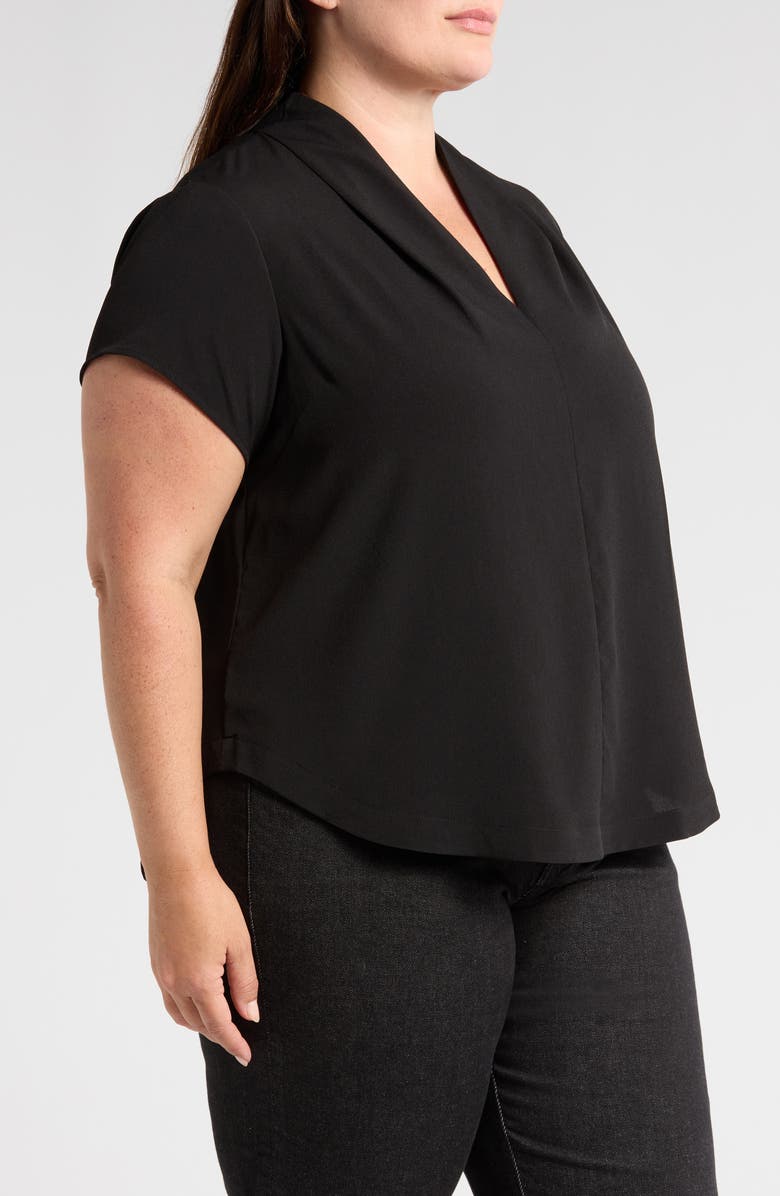 Universal Standard V-Neck Crêpe de Chine Top, Alternate, color,