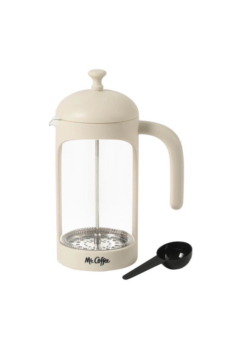 31 Ounce Retro Brew French Press Coffee Maker, Main, color, White