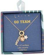 Leith Cubic Zirconia Go Team Baseball Charm Necklace