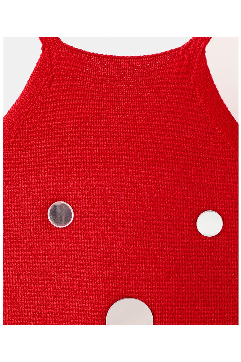 Embellished High Neck Minidress, Alternate, color, RED