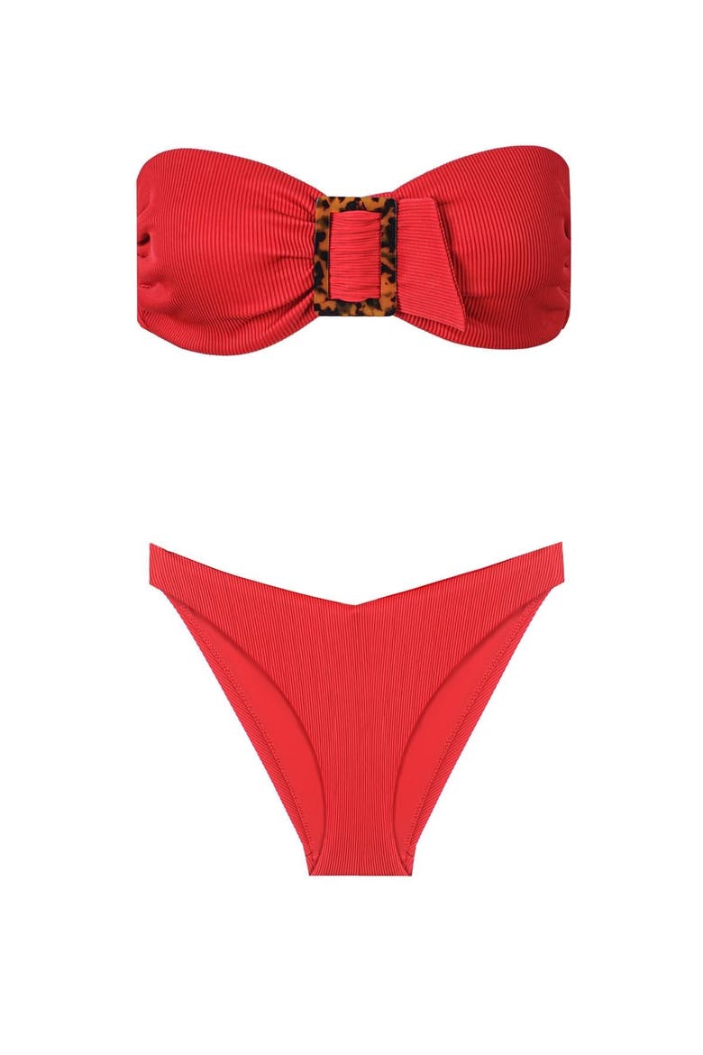 Rio Bandeau Top & Slip Bottom, Main, color, Red