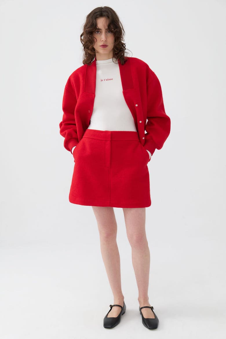 Cachet Mini Skirt, Alternate, color, Red