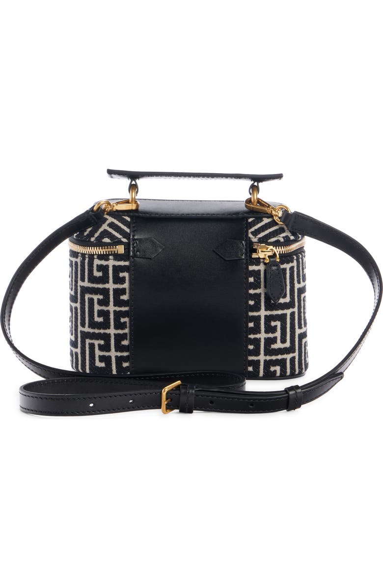 Balmain B-Buzz Monogram Canvas & Leather Vanity Crossbody Bag, Alternate, color,