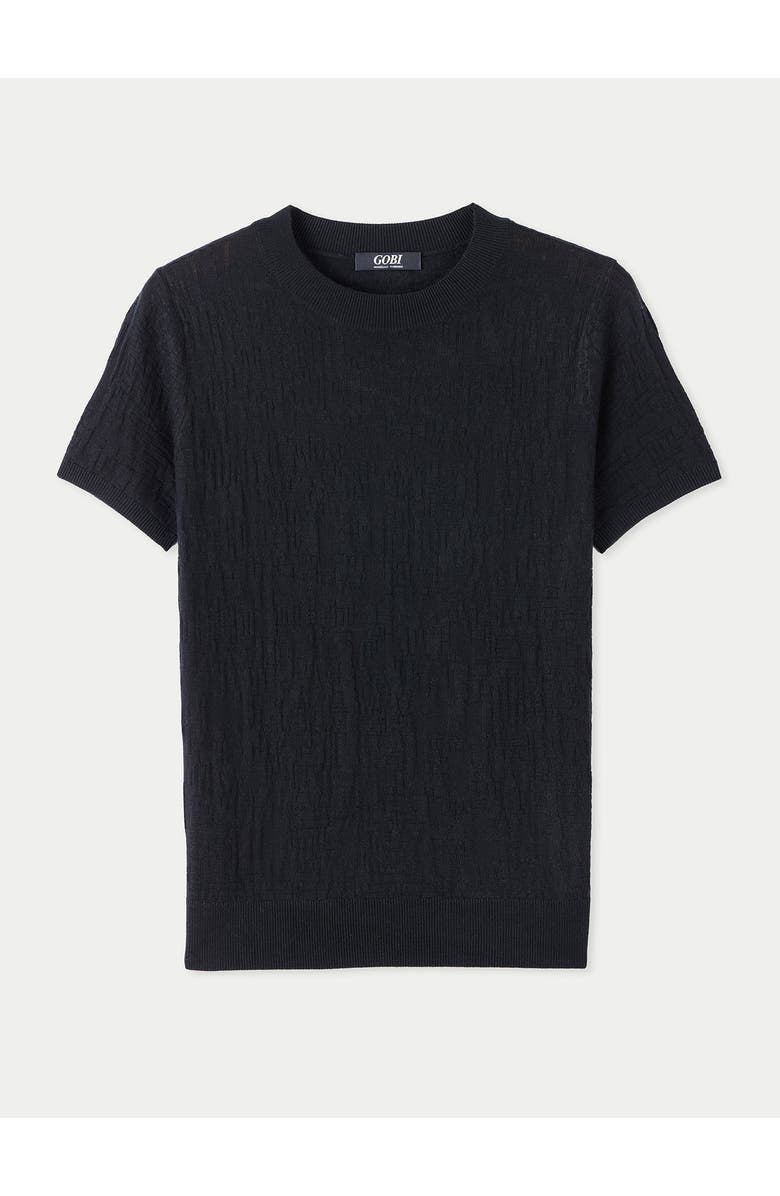 GOBI Mongolian Cashmere Silk Cashmere T-Shirt, Main, color, Black
