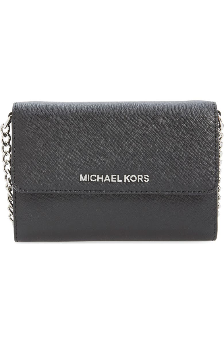 MICHAEL Michael Kors 'Large Jet Set' Saffiano Leather Crossbody Bag, Main, color,