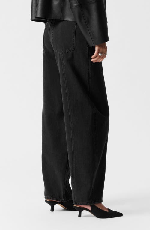 & Other Stories Bloom Cut Barrel Leg Jeans In Black Dark