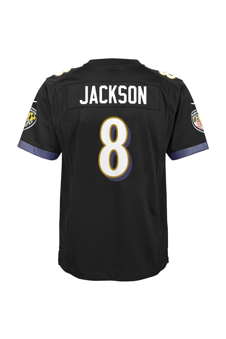 Youth Nike Lamar Jackson Black Baltimore Ravens Game Jersey, Alternate, color, BLACK