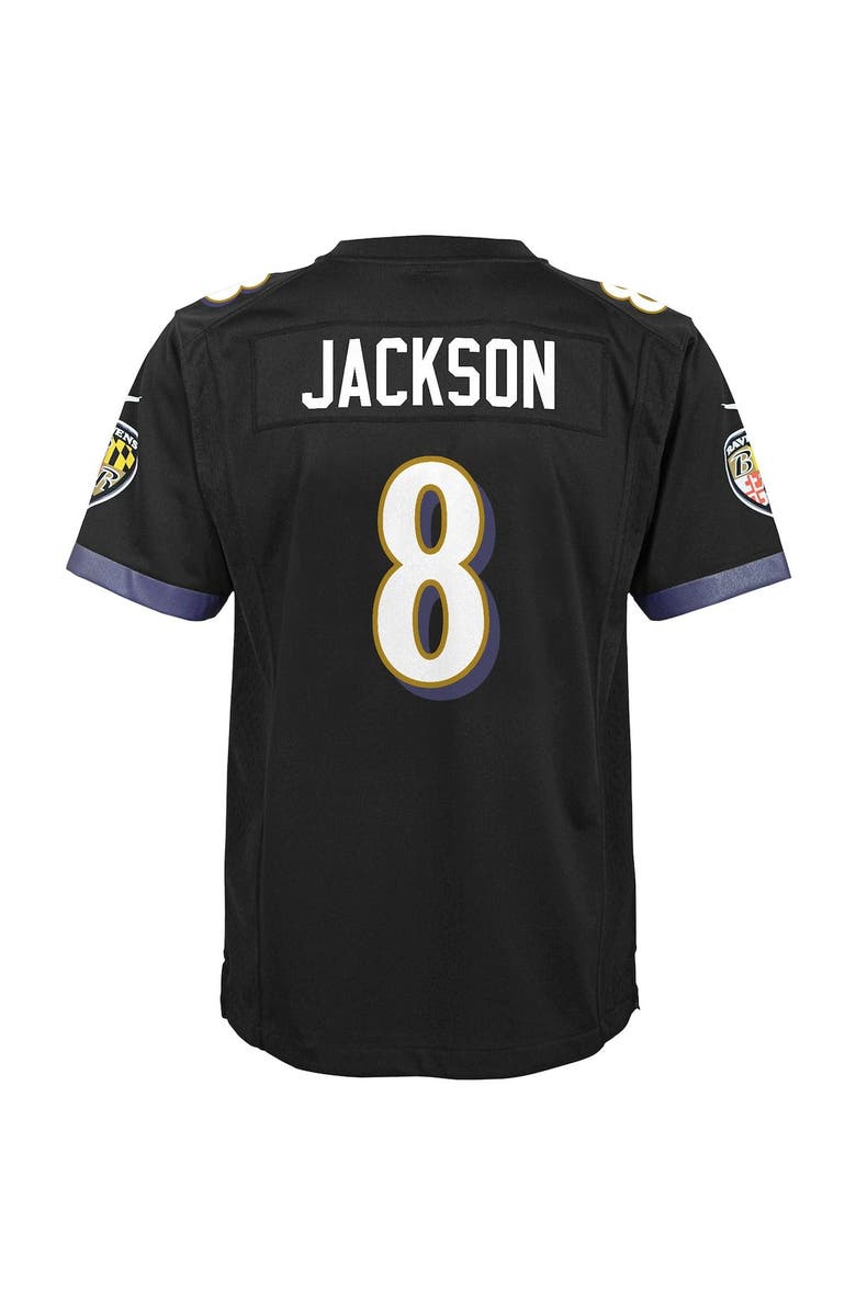 Nike Youth Nike Lamar Jackson Black Baltimore Ravens Game Jersey, Alternate, color, Black