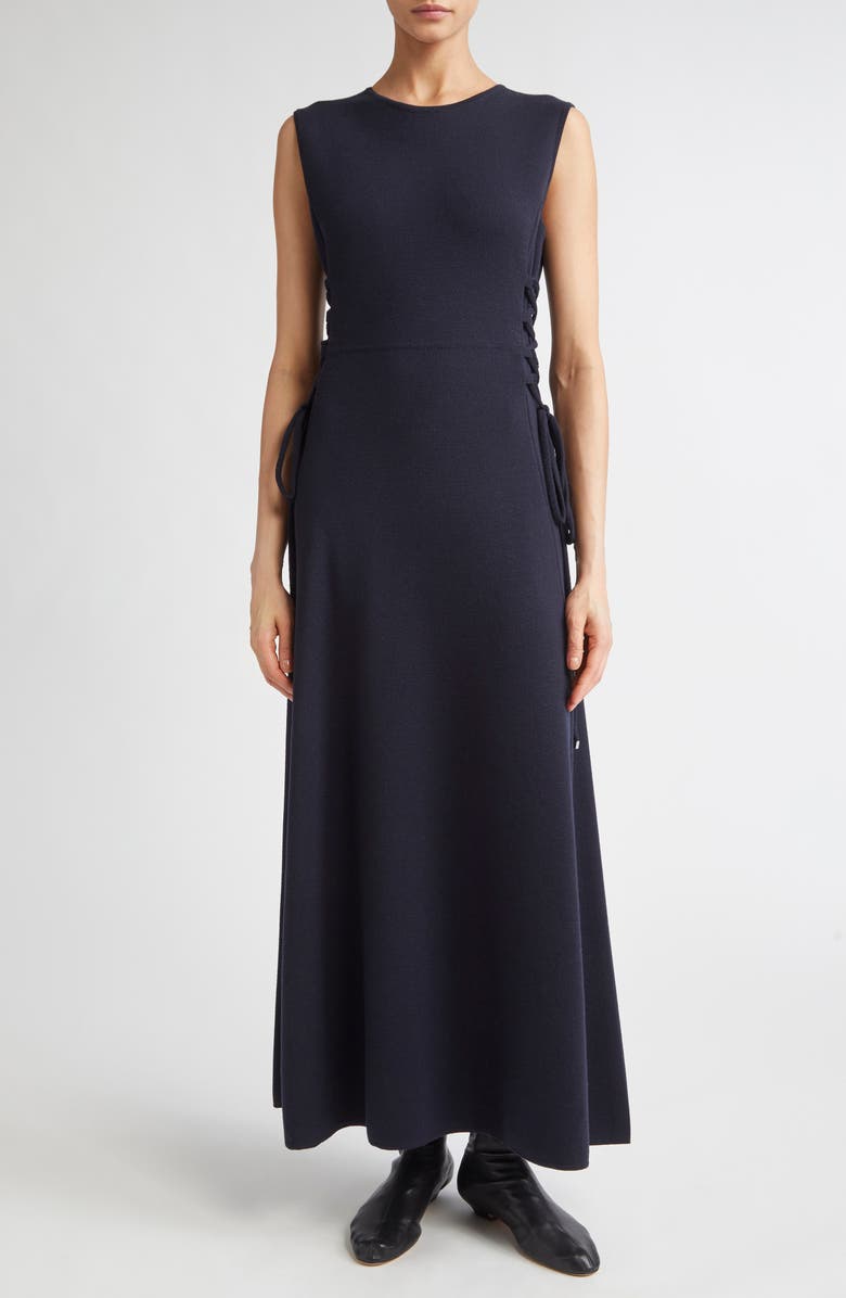 Max Mara Delfi Wool Knit Midi Dress, Main, color, Ultramarine