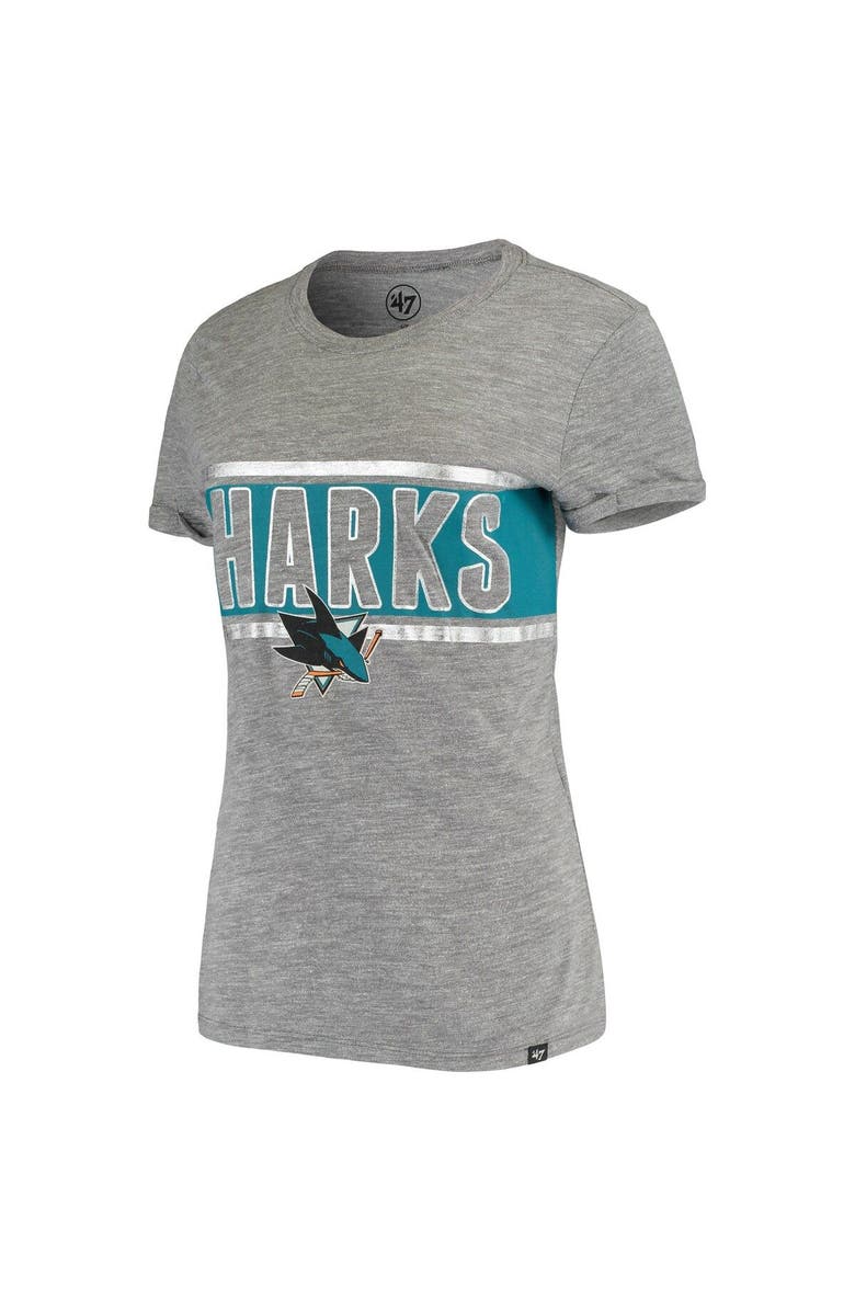 '47 Women's '47 Gray San Jose Sharks Clutch Hero Tri-Blend T-Shirt, Alternate, color, 