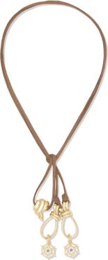 Ramy Brook Elle Cubic Zirconia Hide Rope Necklace