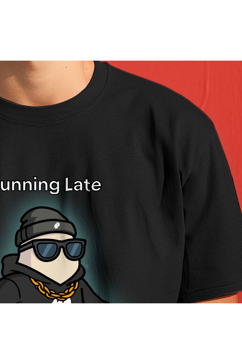 Mens Running Late Tee, Alternate, color, Black