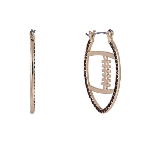 Game Day Stone Football Hoop Earrings