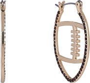 Hallmark Game Day Stone Football Hoop Earrings