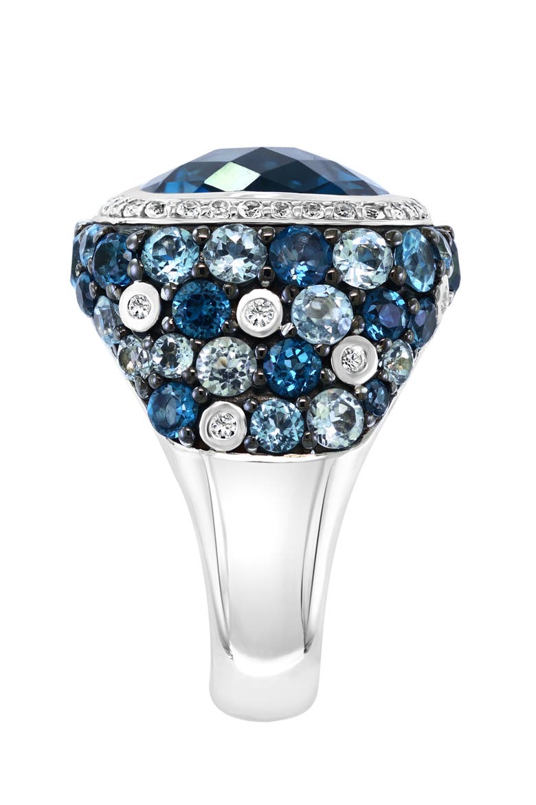 925 Sterling Silver Ocean Depths Multi-Gemstone Ring, Alternate, color, Blue