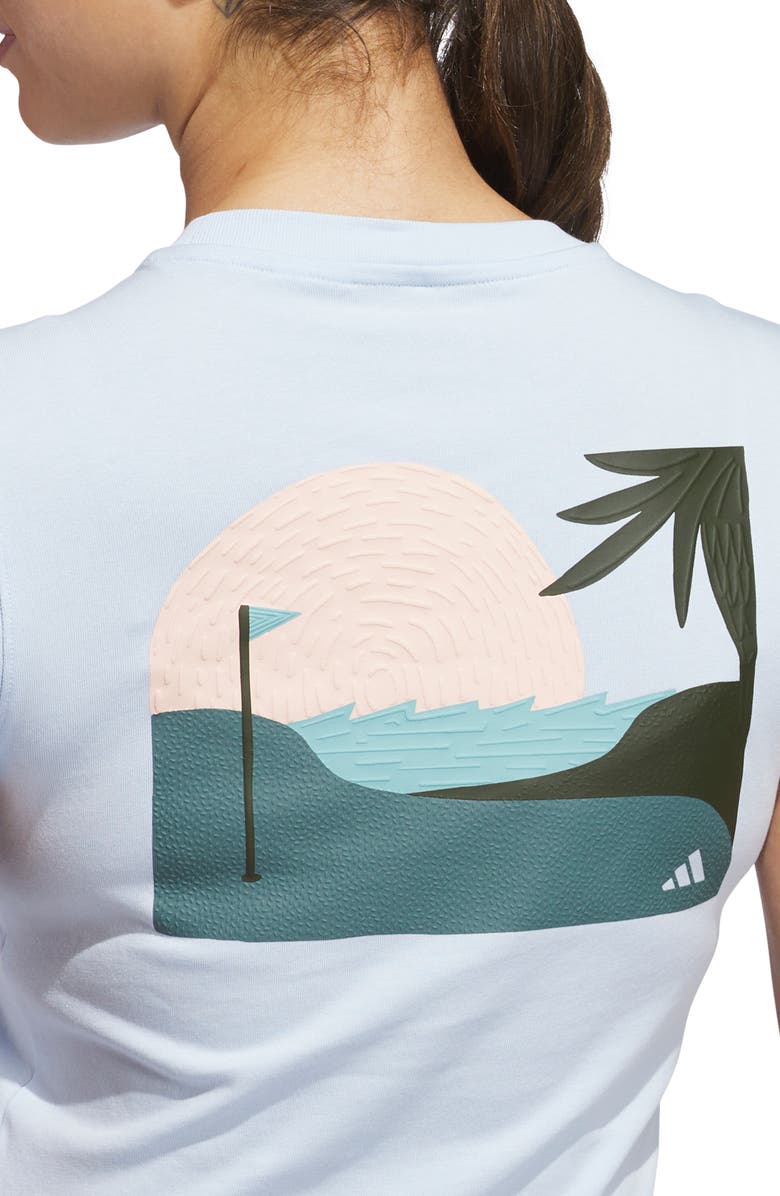 adidas Summer Vibez Graphic Golf Tee, Alternate, color, Blue