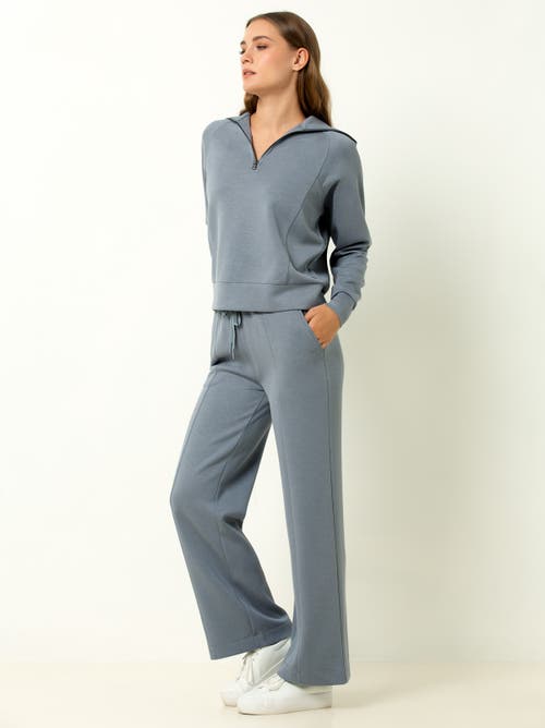 Single Stitch Ultra Soft Wide Leg Pant In Blue