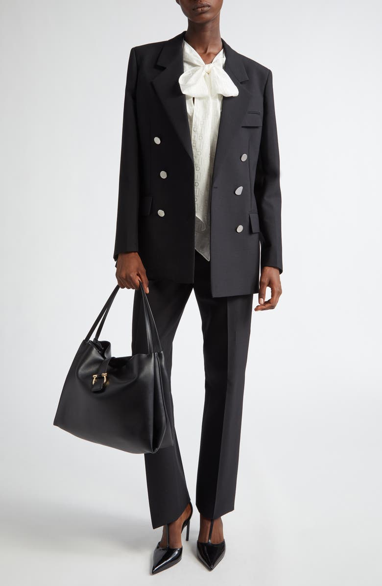 FERRAGAMO Double Breasted Wool Blazer, Alternate, color,