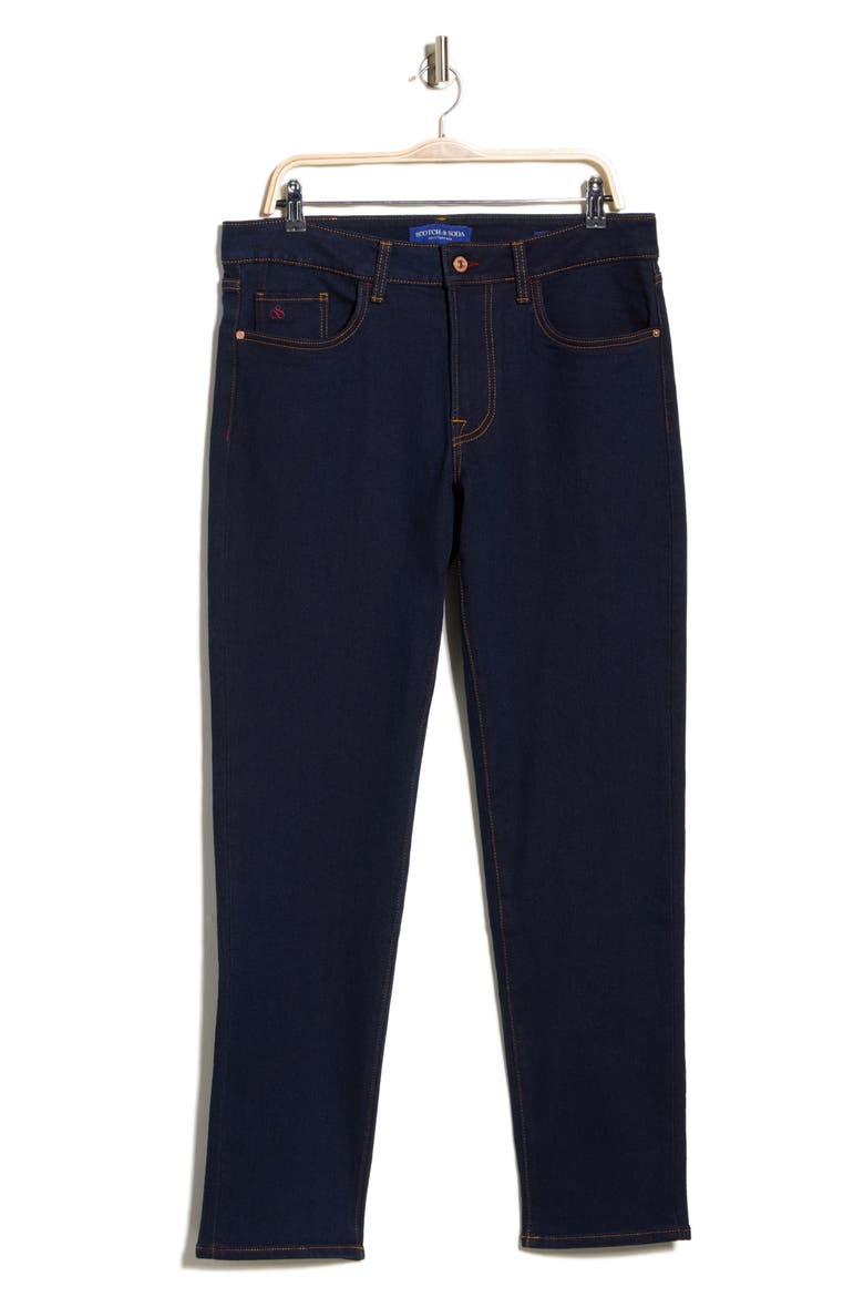Harleem Straight Fit Stretch Jeans, Main, color, NEW MAROON