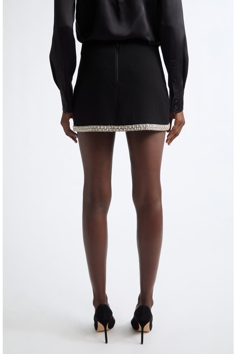 Rubi Embellished Hem Miniskirt, Alternate, color, BLACK