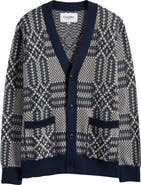 Corridor Overshot Geometric Intarsia Cardigan