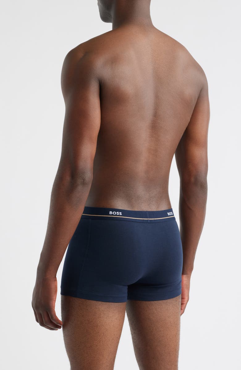 BOSS 5-Pack Essential Stretch Cotton Trunks, Alternate, color, Blue/ Black Assorted