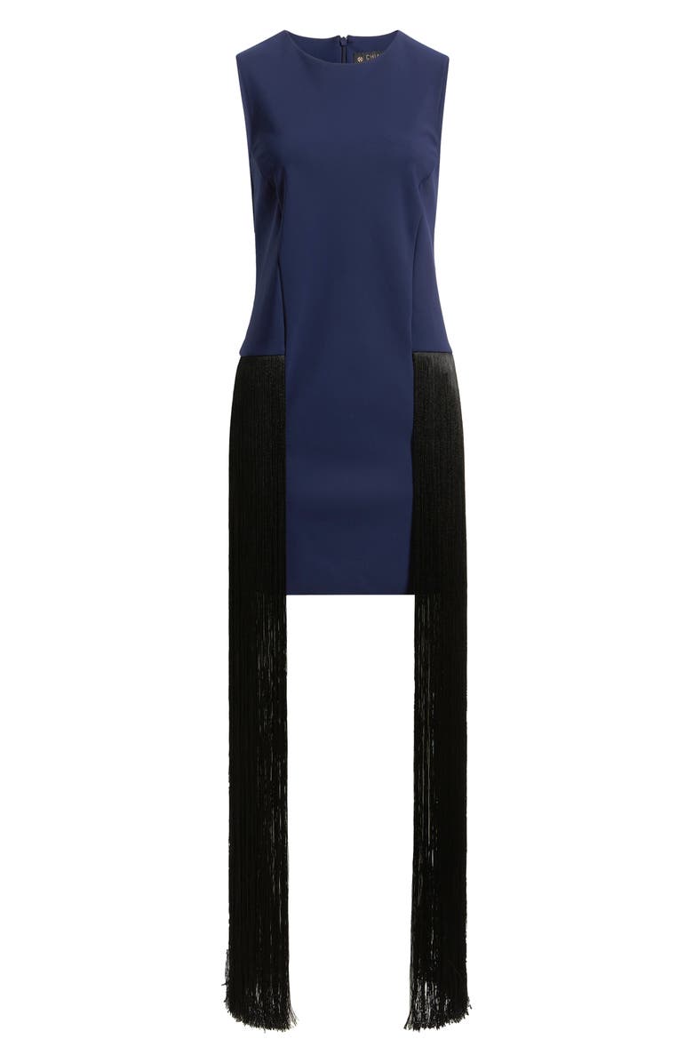 Chiara Boni La Petite Robe Salix Long Fringe Cocktail Dress, Alternate, color, Navy/Black