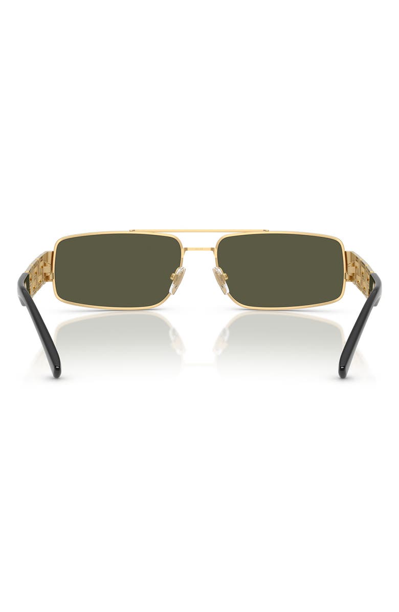 Versace 60mm Rectangular Sunglasses, Alternate, color, Green Mirror