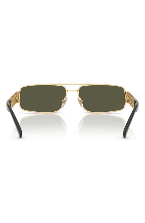 Versace 60mm Rectangular Sunglasses In Green Mirror