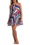 Slice Pleated Cover-Up Trapeze Dress