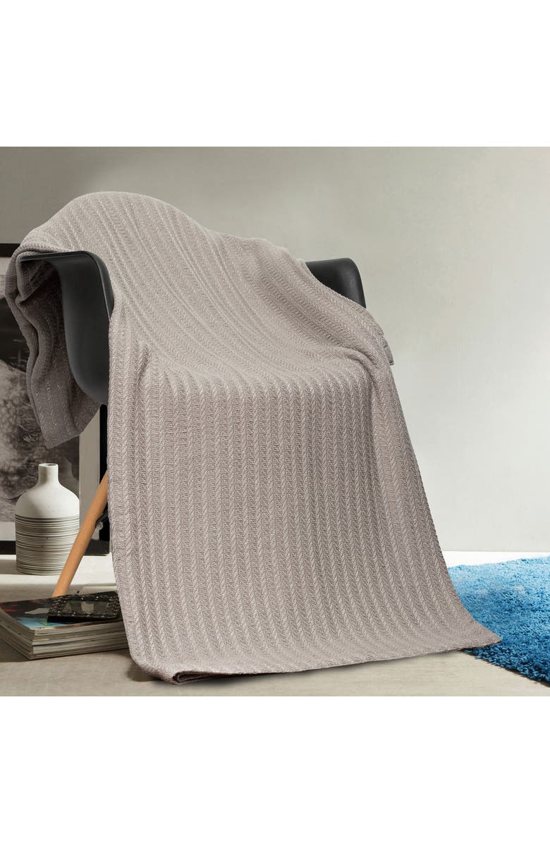 Duck River Textile Full/Queen Layla Cotton Throw Blanket - Grey - 80” x 86”, Alternate, color, 