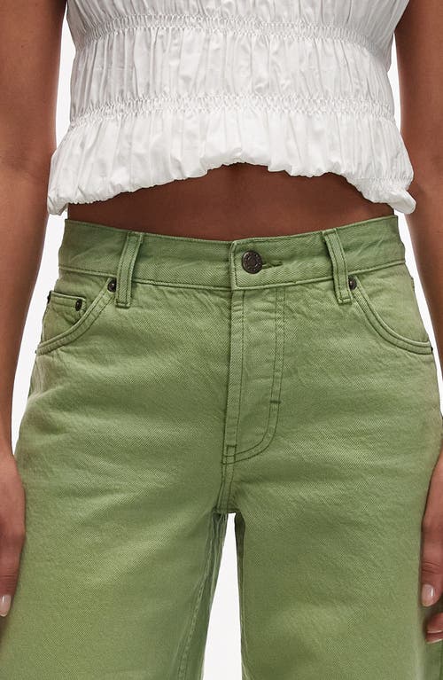 Topshop Ember Low Rise Wide Leg Jeans In Light Green