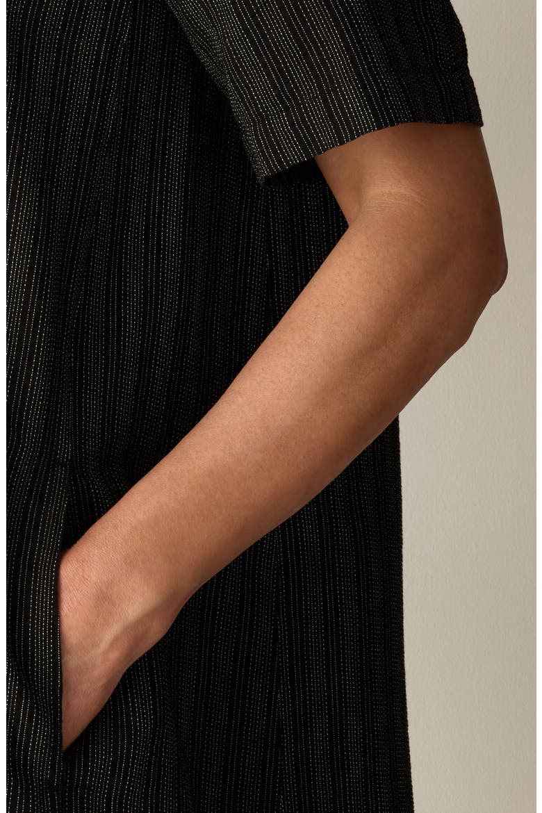 Classic Collar Shirtdress, Alternate, color, BLACK WHITE
