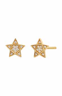 Bony Levy 18K Yellow Gold Diamond Star of David Stud Earrings