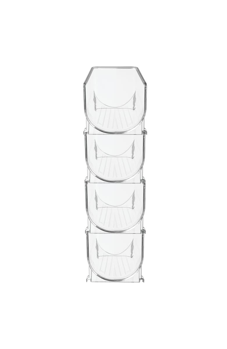 mDesign Stackable Holder for Water or Spirit Bottles, Set of 4, Clear, Made in USA, Alternate, color, Clear