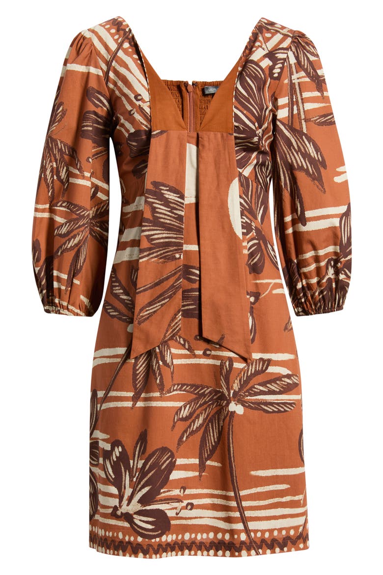 Knotted Tie Minidress, Alternate, color, BROWN MULTI