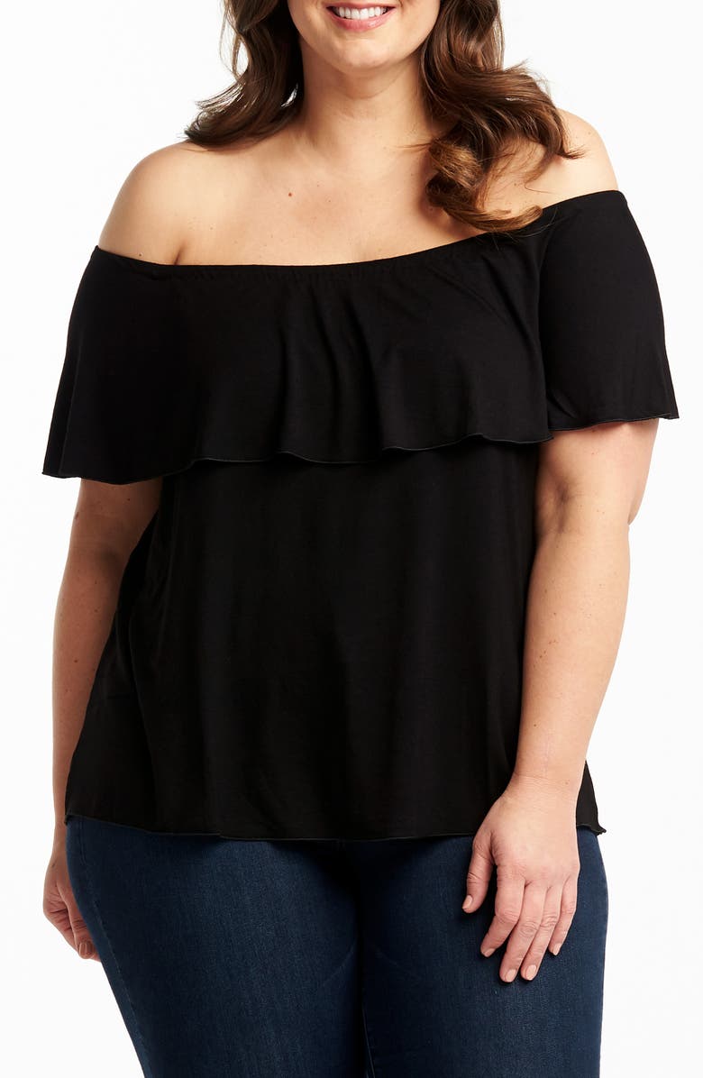 Tart Cherry Off-the-Shoulder Top, Main, color, Black