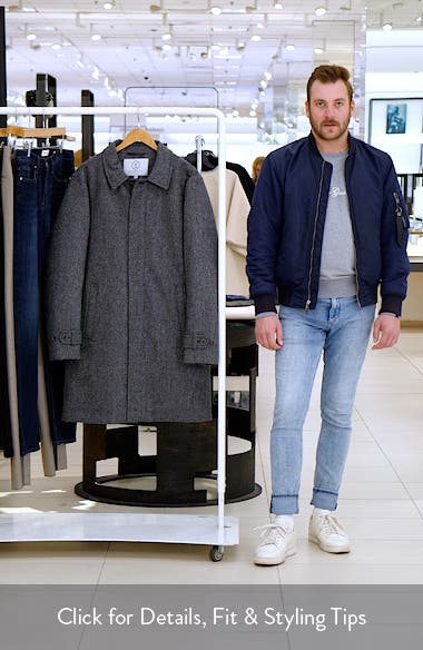 Norwegian Wool Herringbone Waterproof Wool Blend Down Coat
