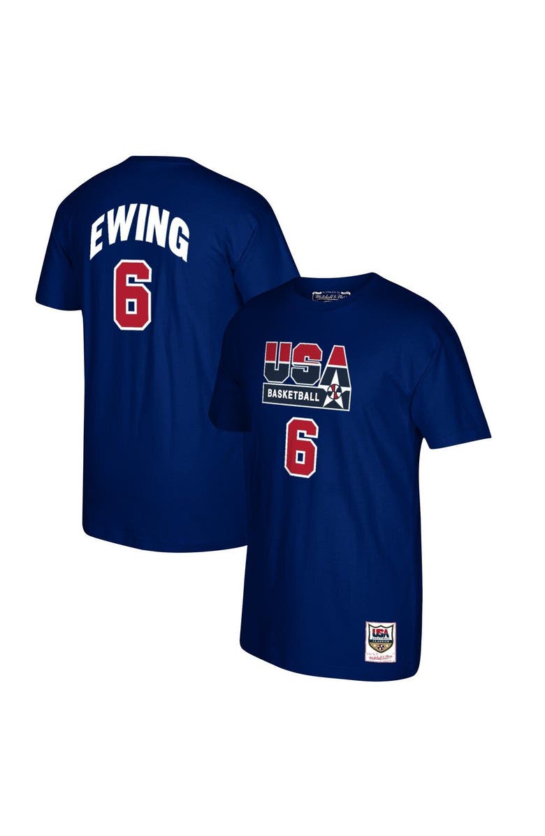 Mitchell & Ness Men's Mitchell & Ness Patrick Ewing Navy USA Basketball 1992 Dream Team Name & Number T-Shirt, Main, color,