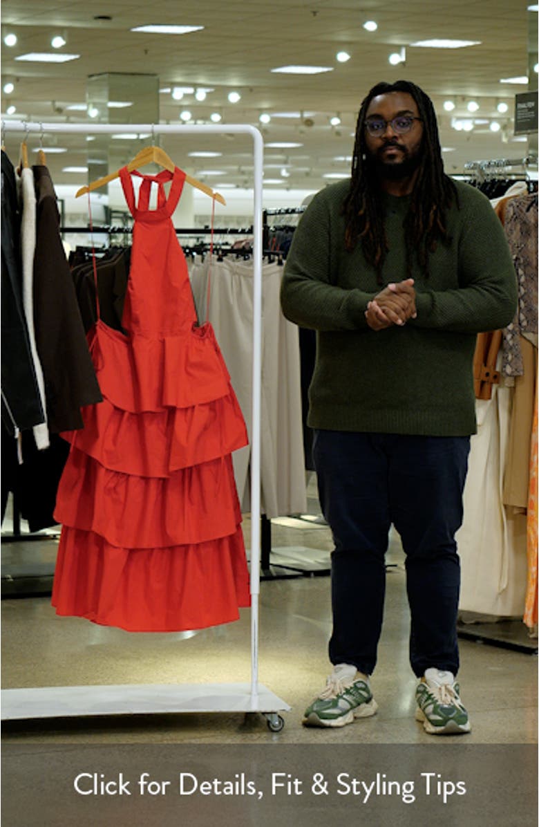 Tiered Ruffle Halter Maxi Dress, sales video thumbnail